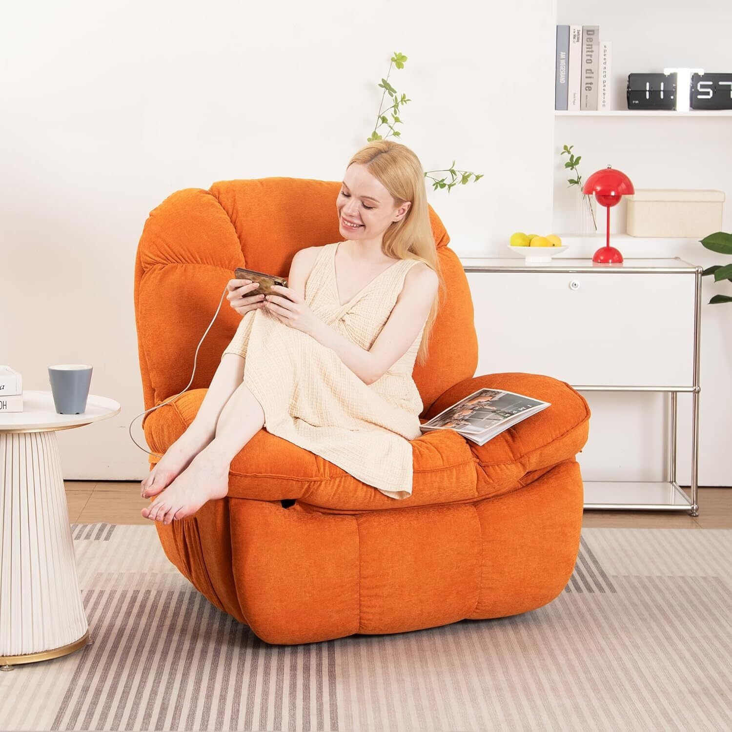 Luxury Swivel Recliner Armchair – 360° Comfort with Adjustable Backrest