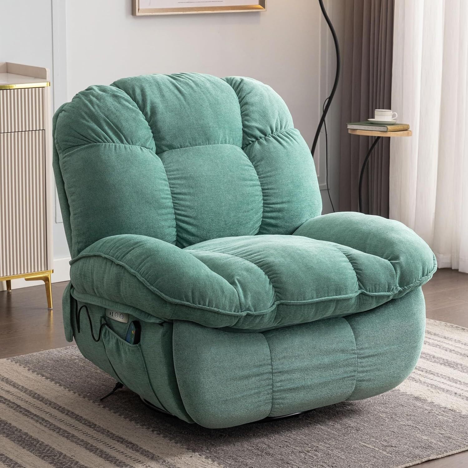 Luxury Swivel Recliner Armchair – 360° Comfort with Adjustable Backrest