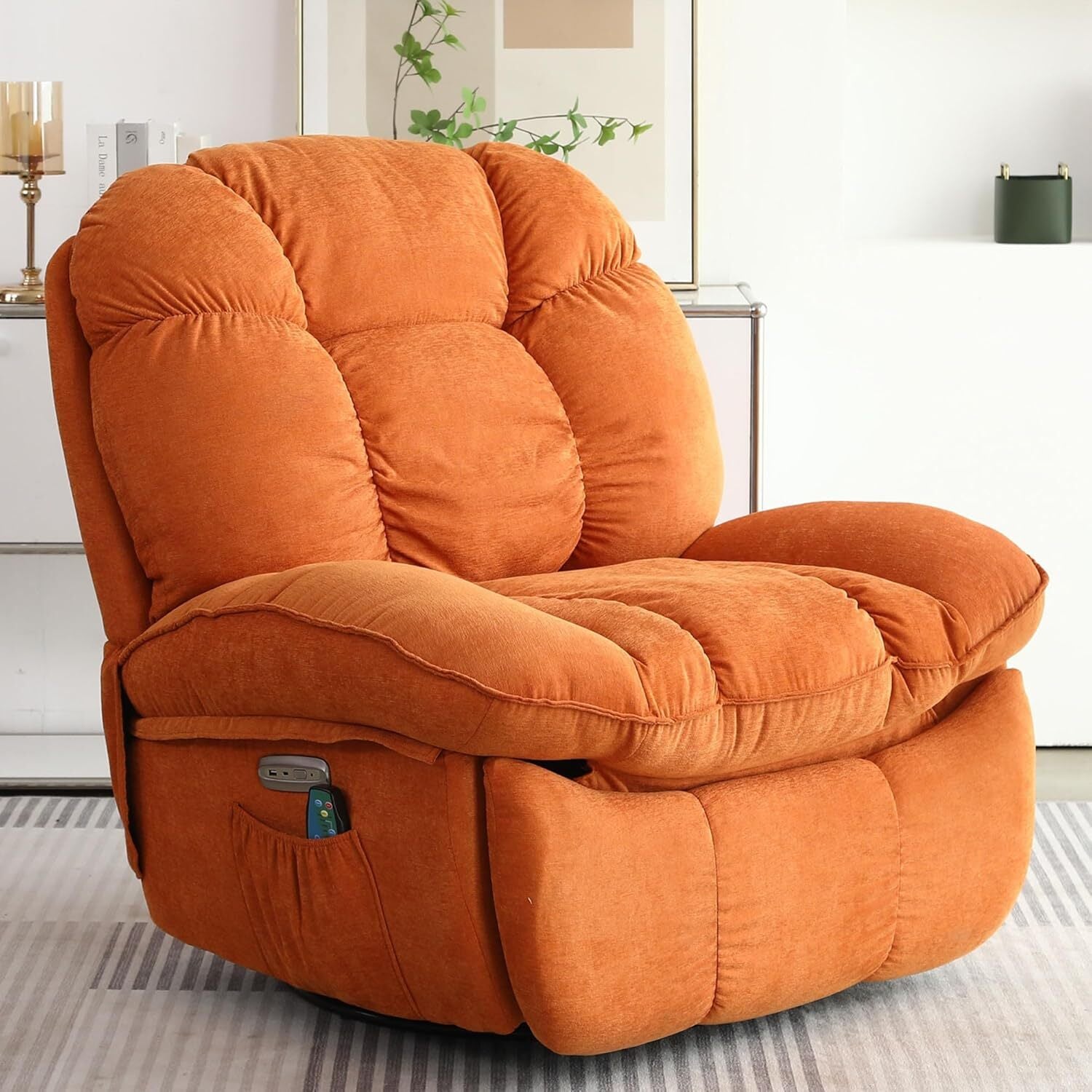Luxury Swivel Recliner Armchair – 360° Comfort with Adjustable Backrest